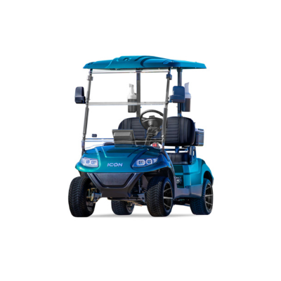 2025 ICON EV Red 4-passenger golf cart red and black seats