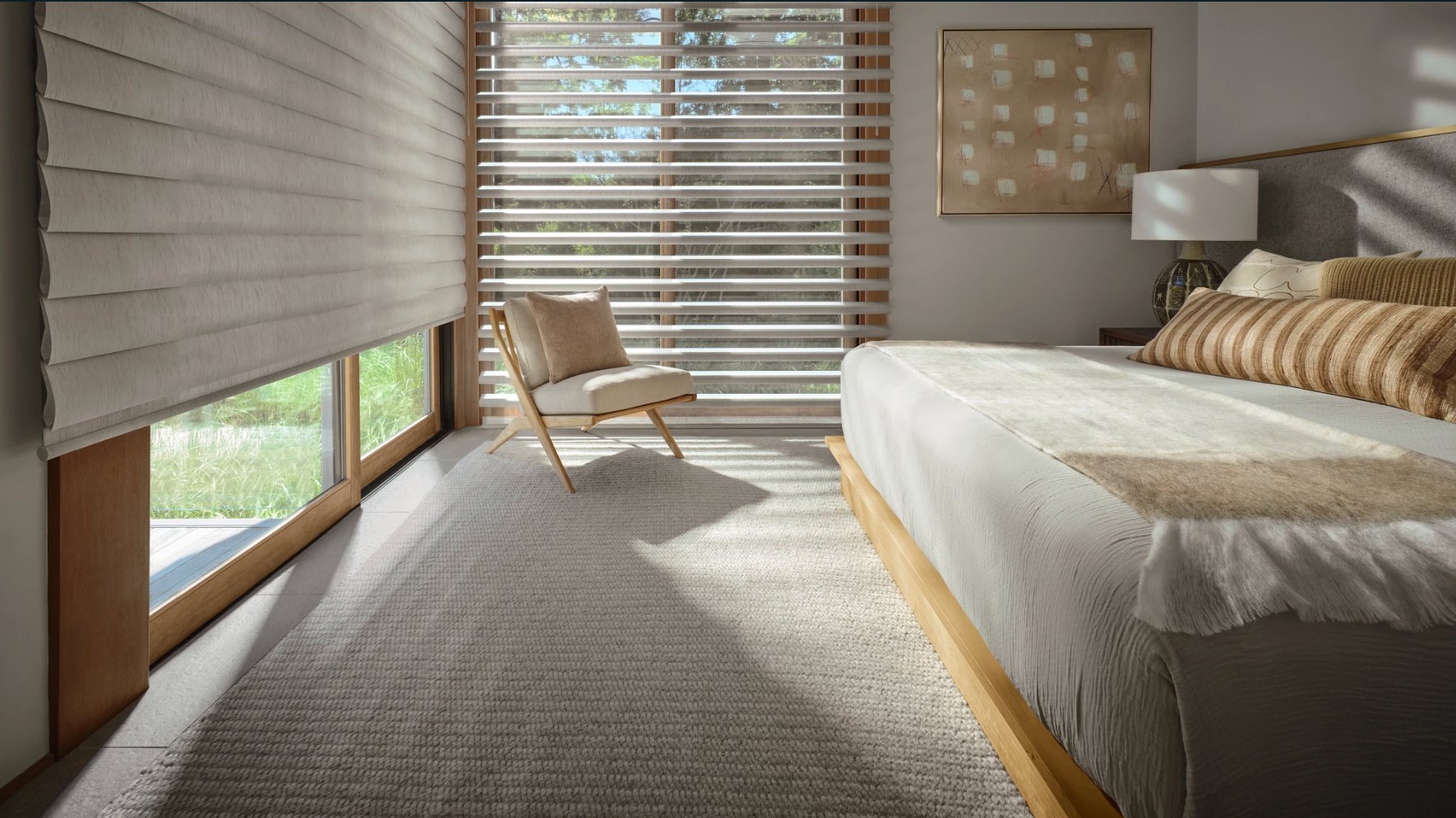 living room with drapes and window shades