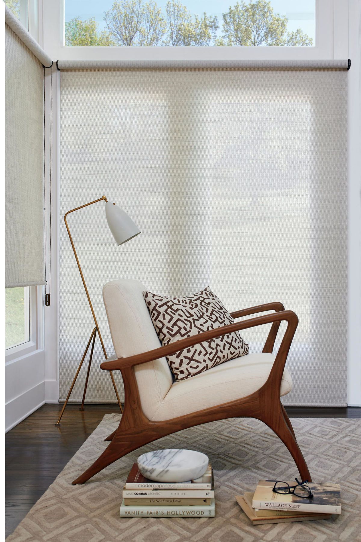 White Roller Shades with minimalist look