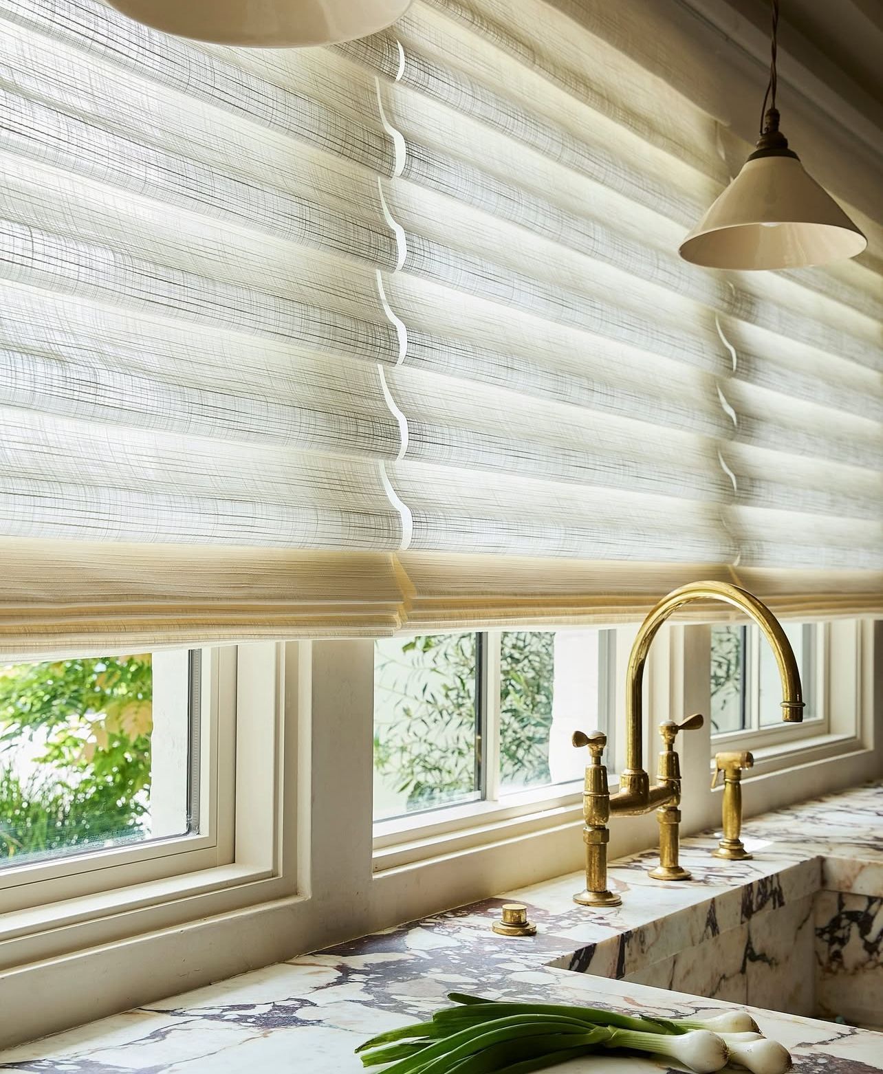 Hunter Douglas Roman Shades in Kitchen