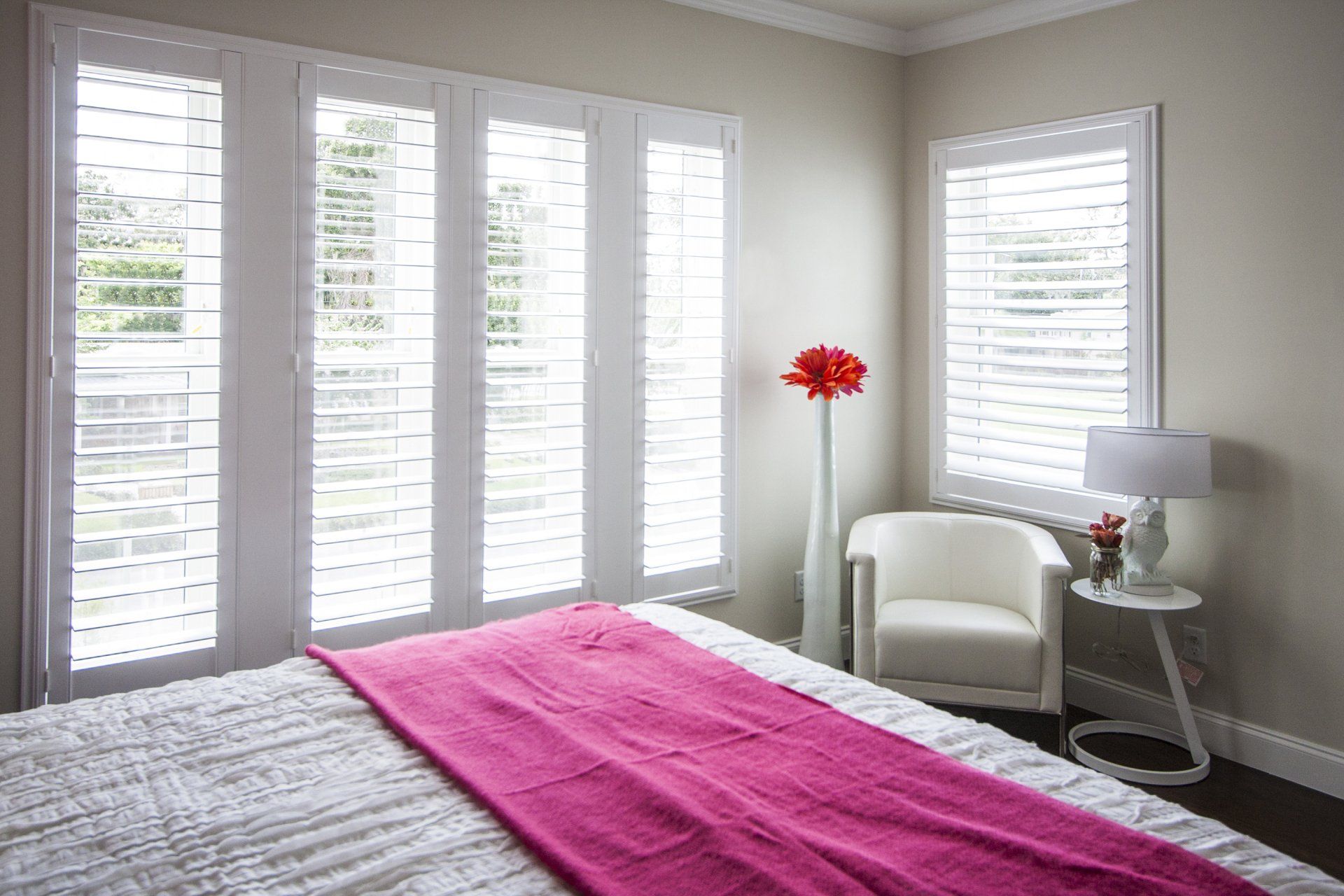 Composite Wood Shutters in bedroom