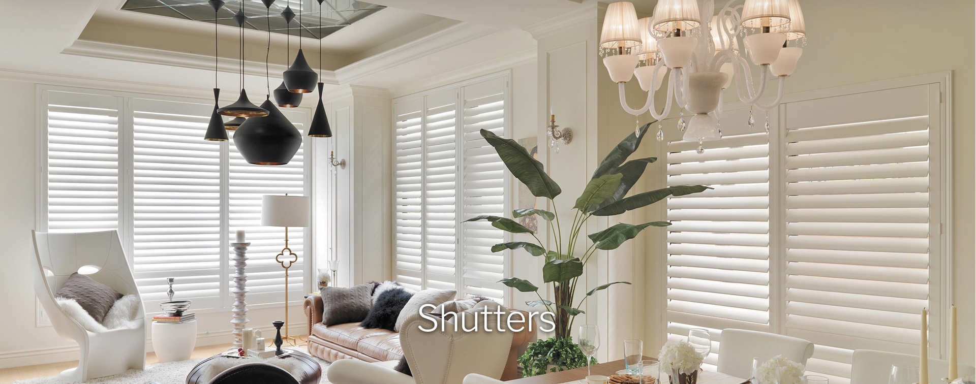 Norman Woodlore Plantation Shutters in living room.