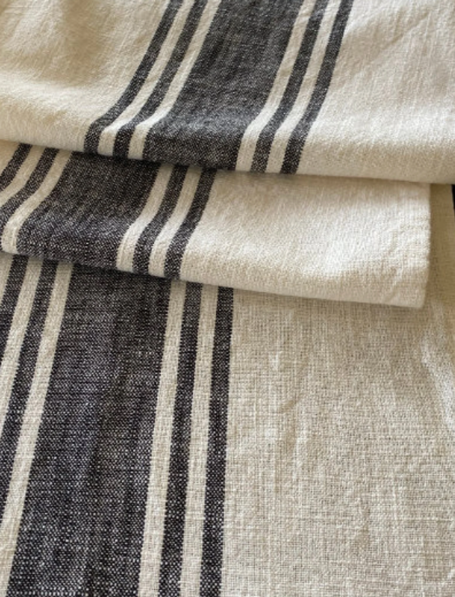black and cream table runner