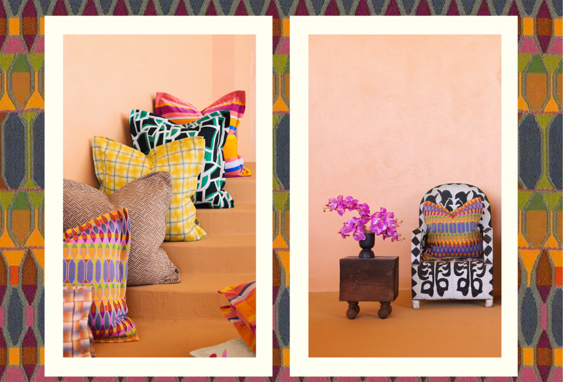 artful colorful pillow