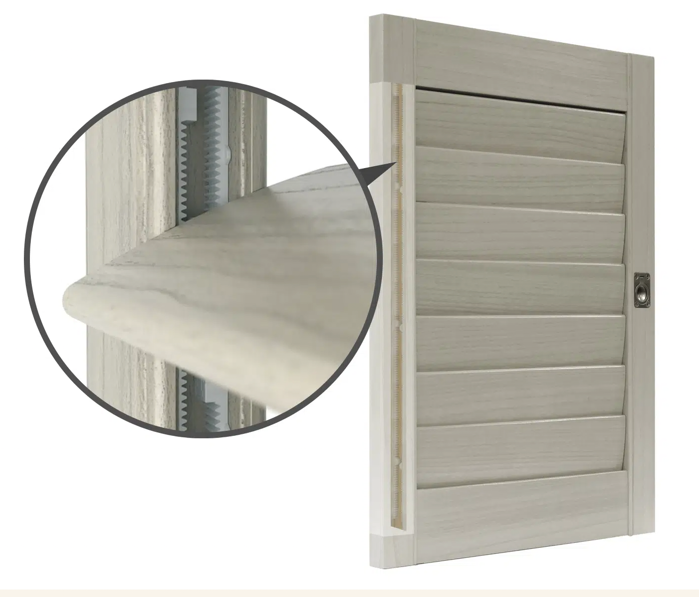 shutters showing the invisible tilt option by Norman Shutters