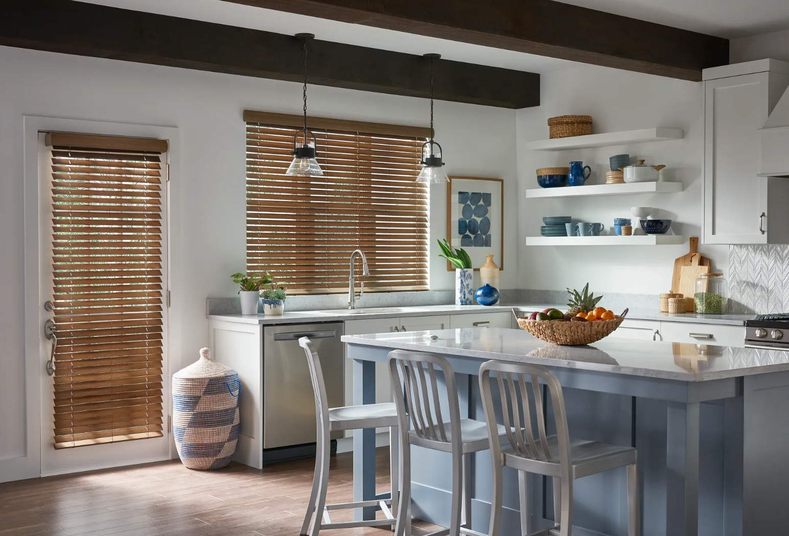 Faux Wood Blinds in Poway, CA Kitchen