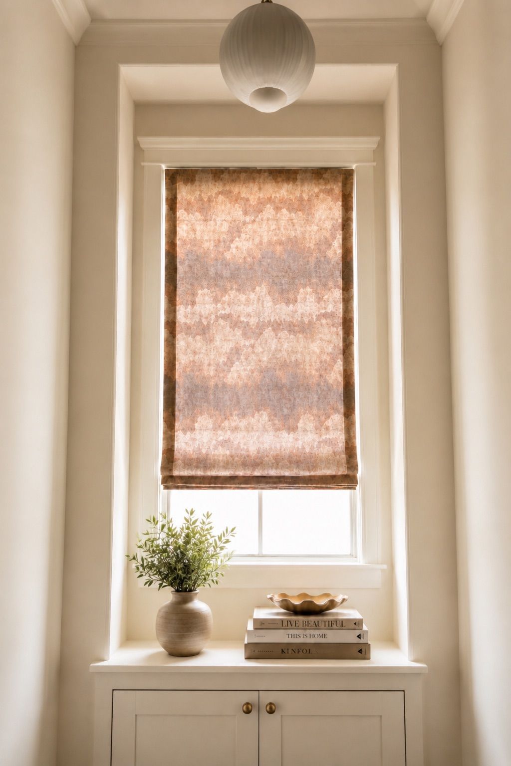 Designer fabric roman shade