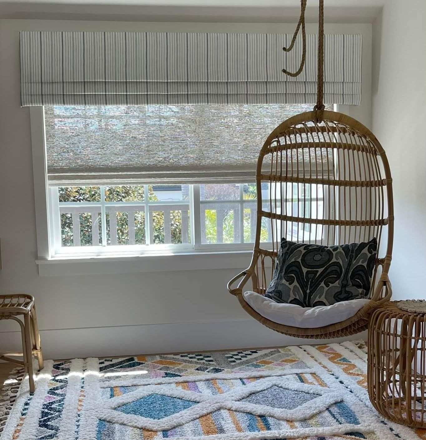White Woven Wood Shades