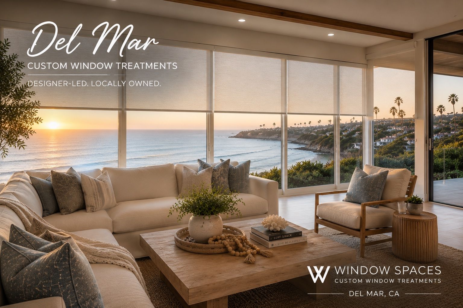 Motorized Blackout Roller Shades in primary bedroom, San Diego, CA