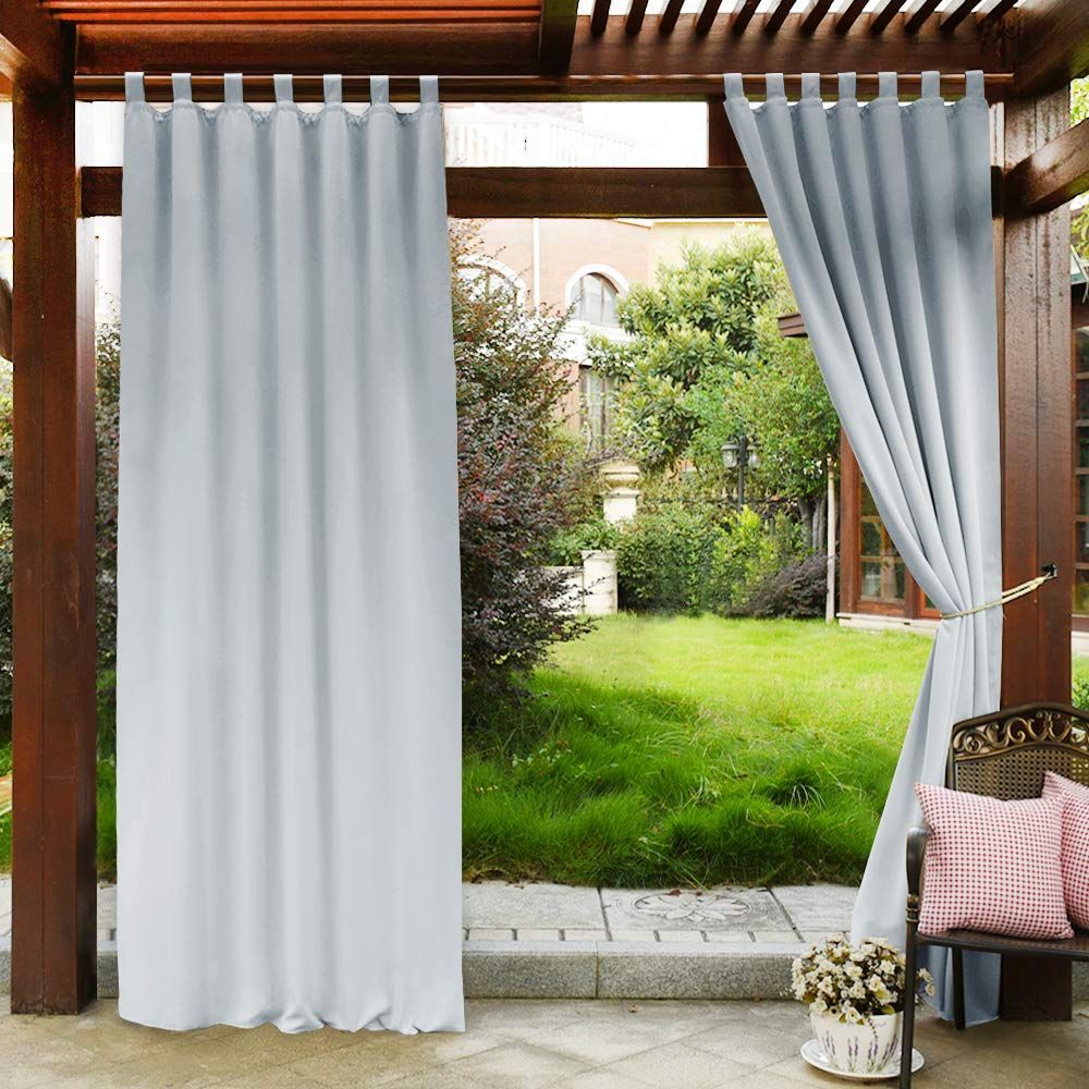 outdoor curtains and drapery hardware for exterior window treatments.
