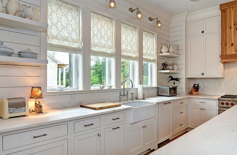 Roman Shades in Kitchen - offered to Scripps Ranch Customer