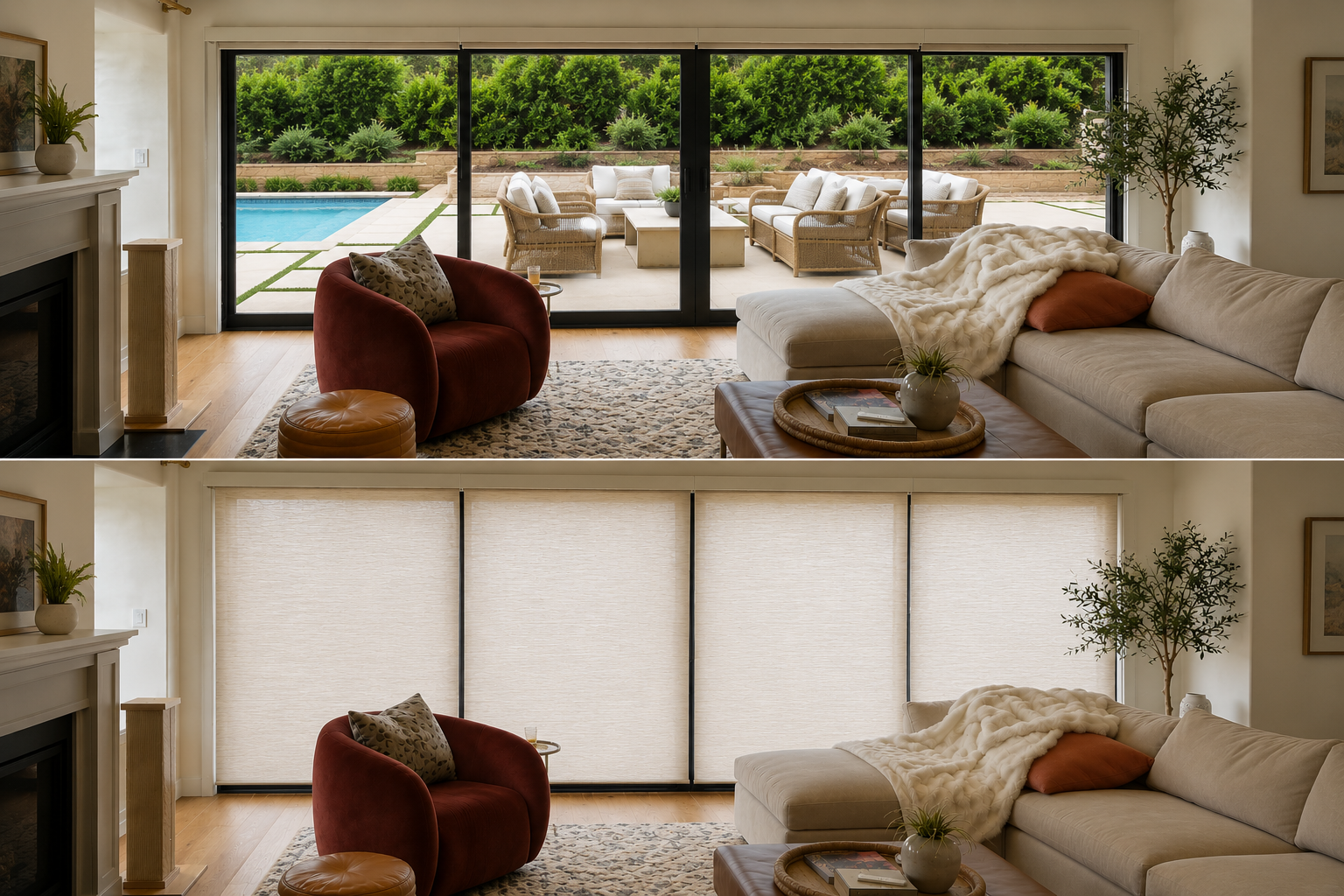Motorized Light Filtering Shades in Carlsbad, Ca