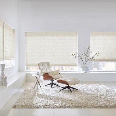 white woven shades