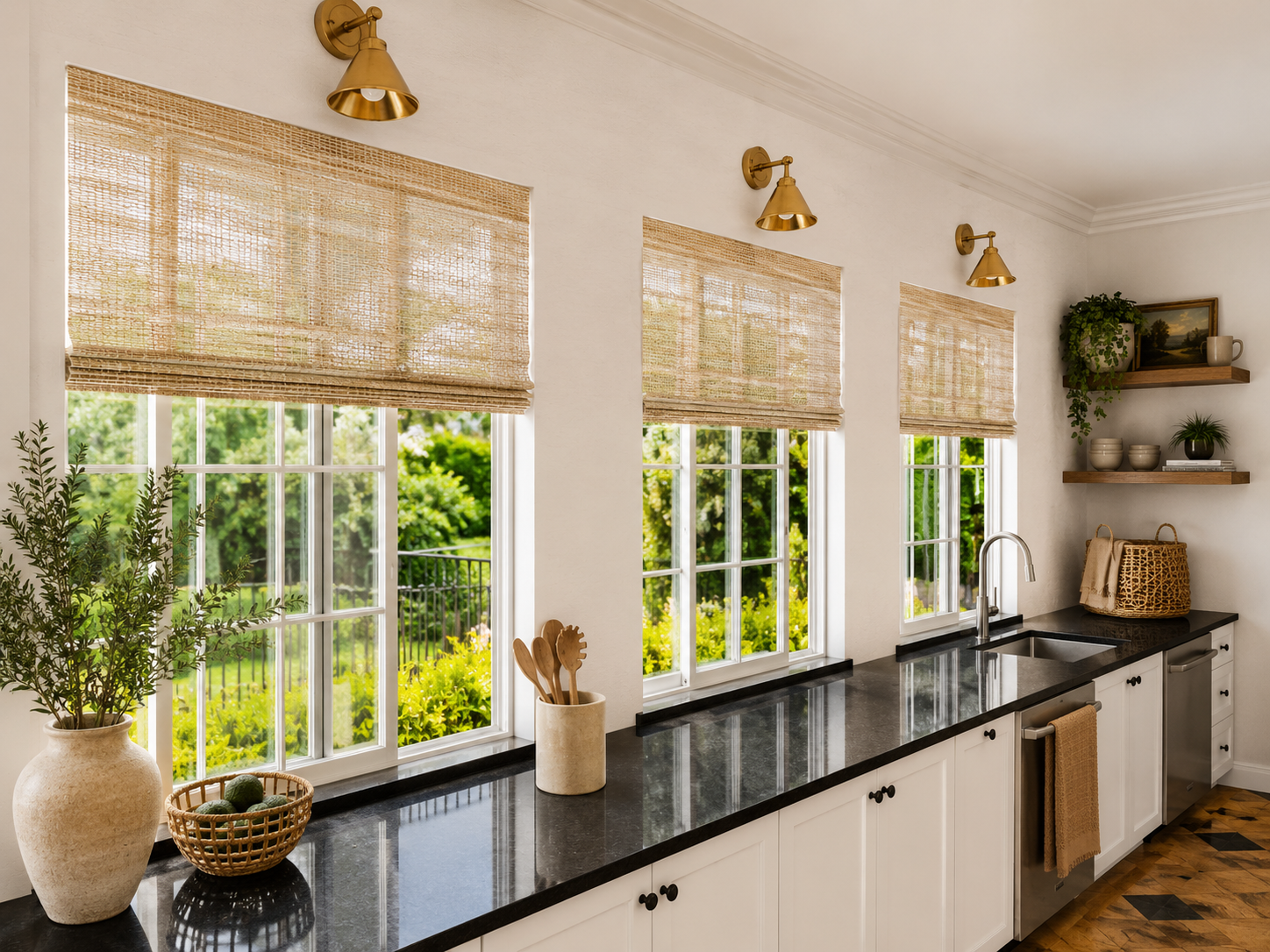Conrad Woven Shades in the kitchen