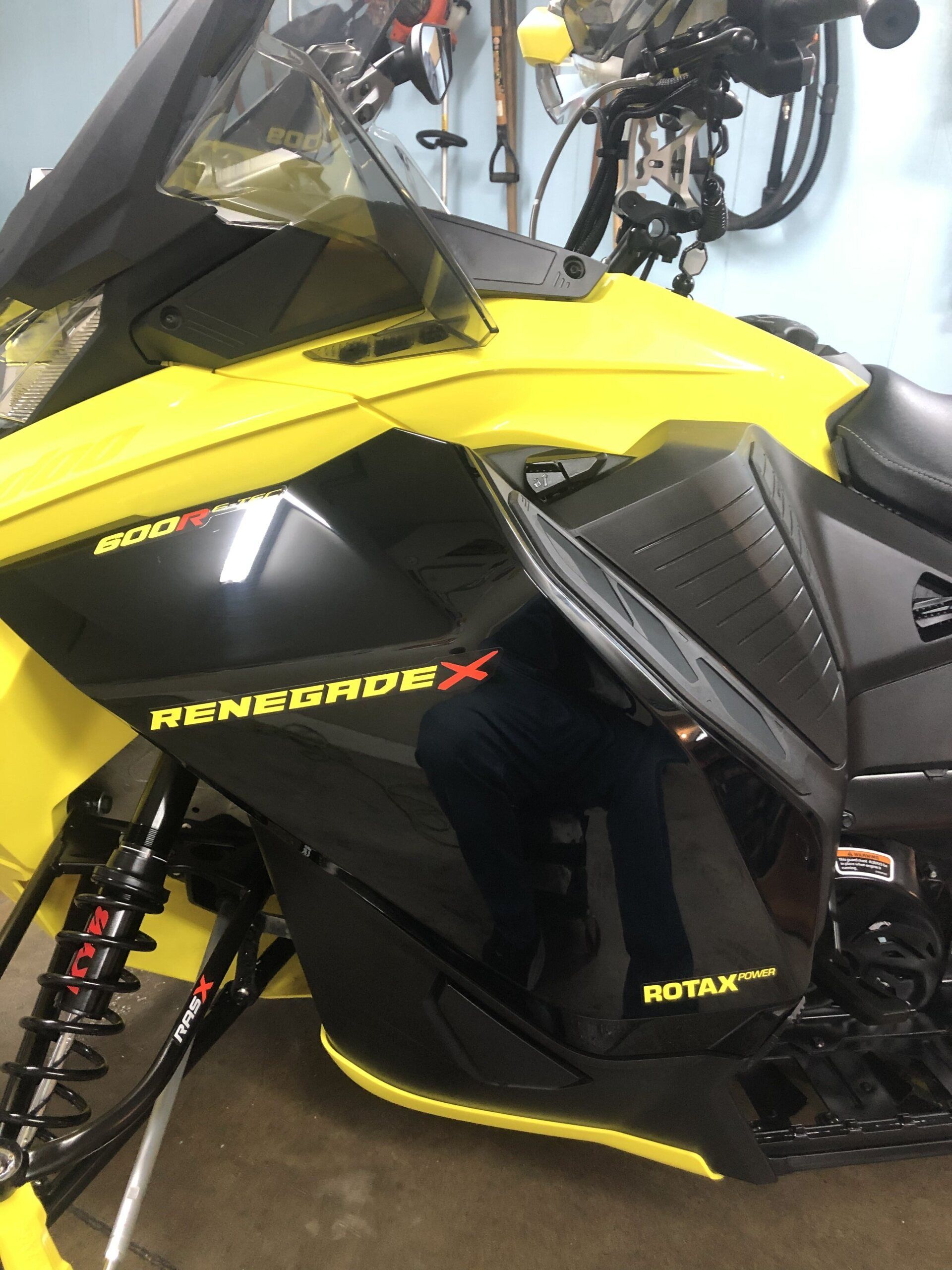 Snowmobile plastic restoration detailing
