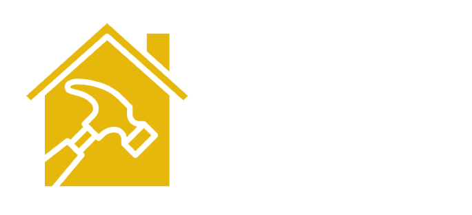 Yellow house icon with a hammer, suggesting home repair or renovation.