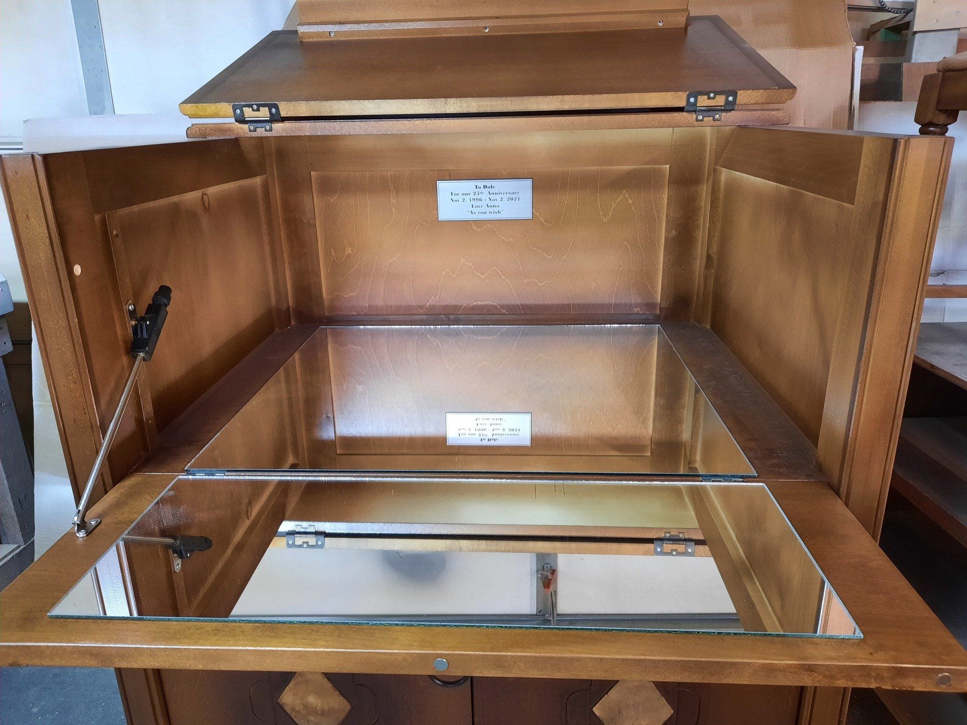 Anna liquor cabinet open