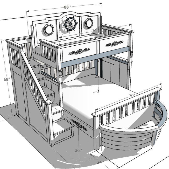 birch ship bed design