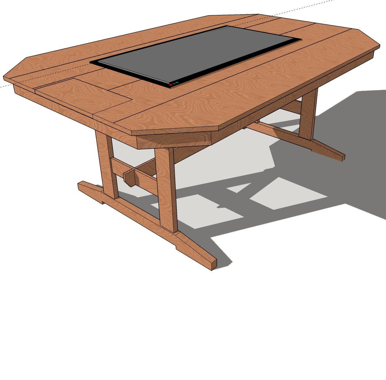 oak wood gaming table design