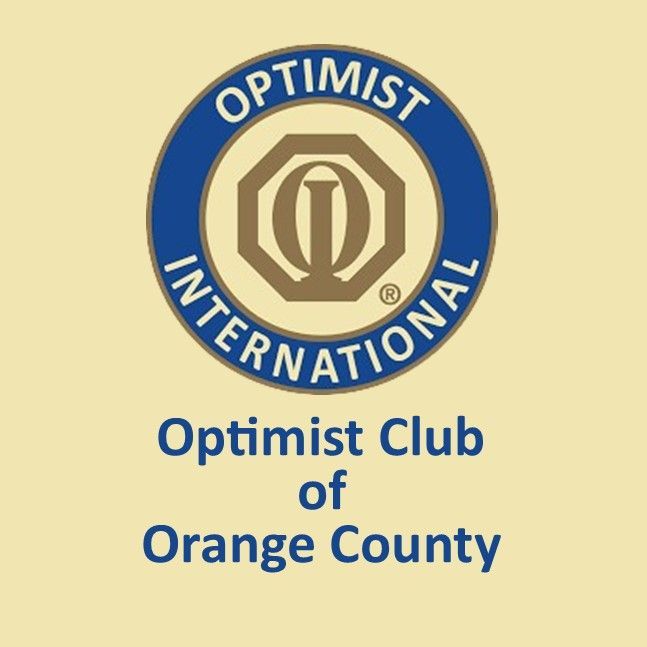 Optimist International logo with “Optimist Club of Orange County” text on a beige background