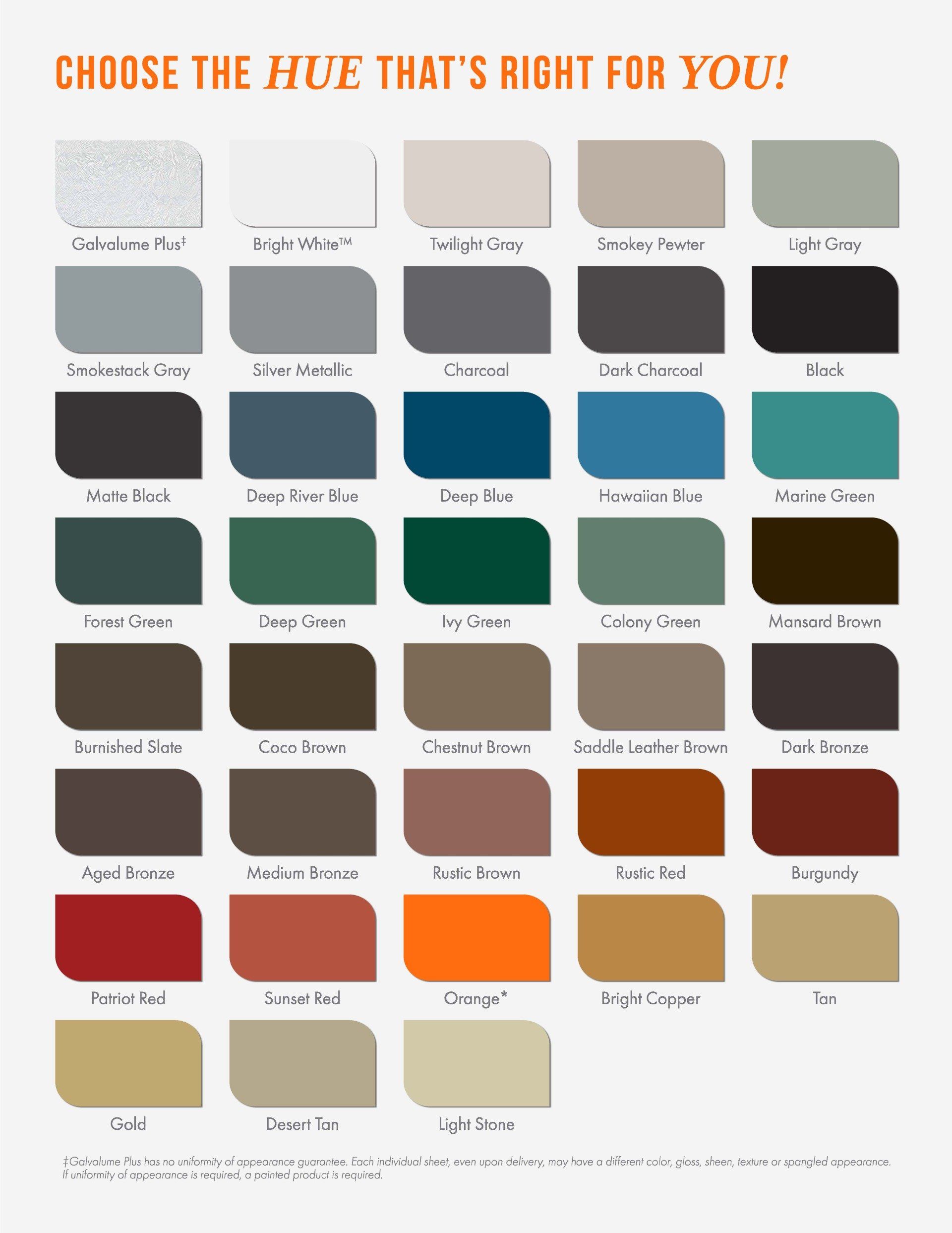 Hill Country Metal Roofing Supply 512-676-5838 Metal Colors
