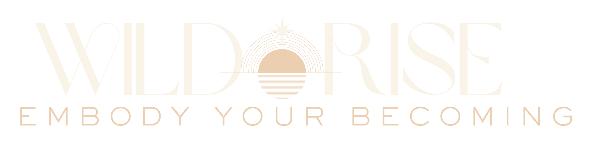 wild rise logo with the text: wild rise, embody your becoming