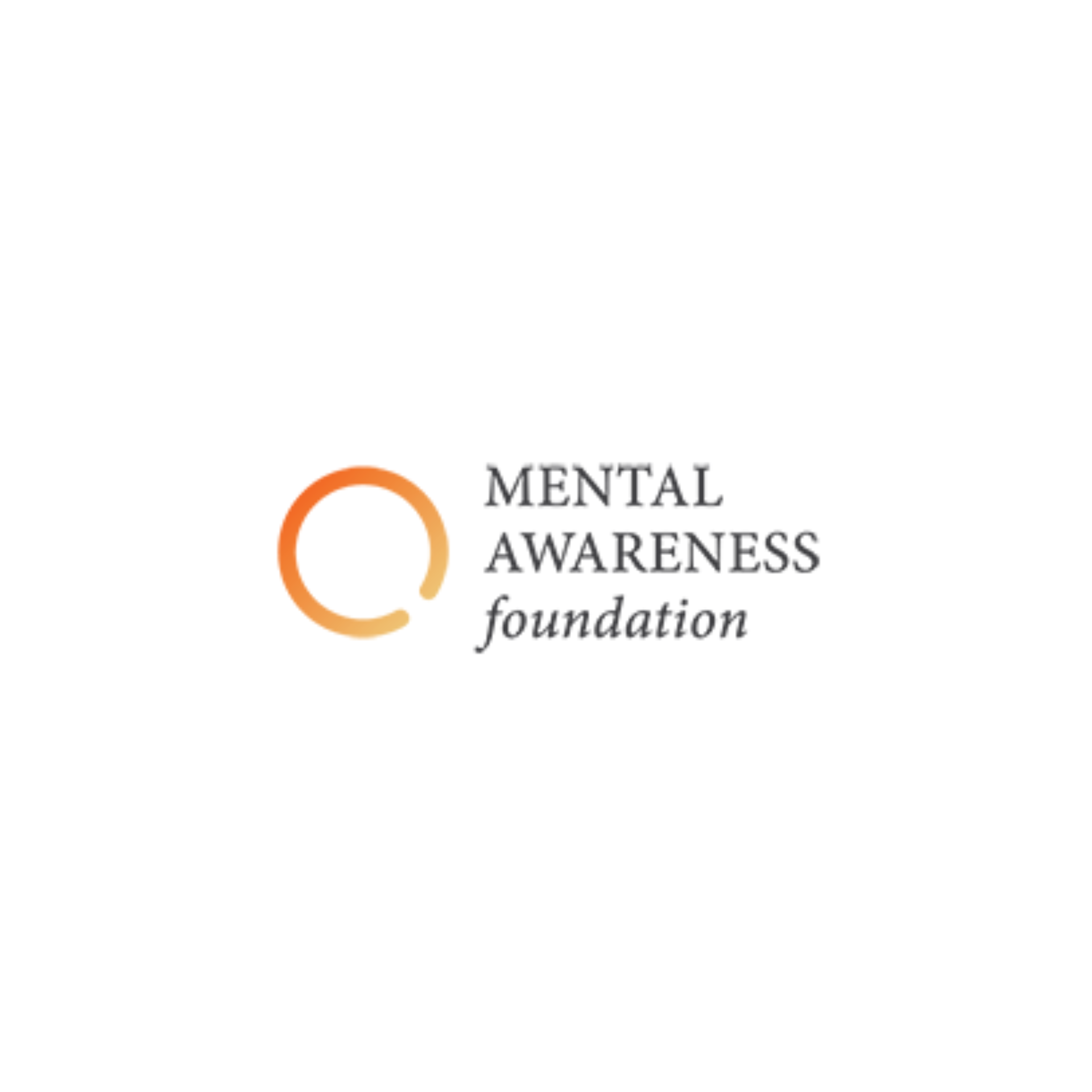 A logo for the mental awareness foundation with an orange circle