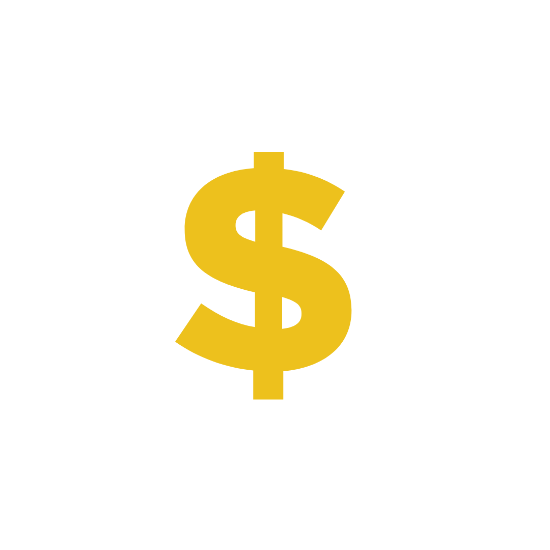 A yellow dollar sign on a white background.
