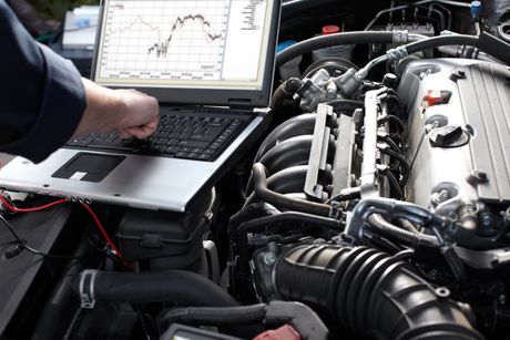 diagnostic machine tools ready to be used with car