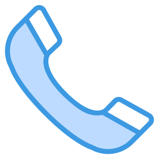 Light blue telephone receiver icon.