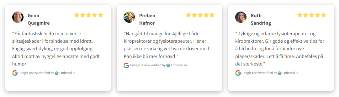 Anmeldelser av fysioterapi ved Atlasklinikken Anmeldelser av fysioterapi ved Atlasklinikken