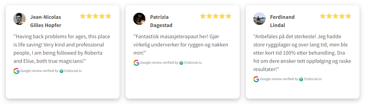 Anmeldelser av massasje ved Atlasklinikken Anmeldelser av massasje ved Atlasklinikken