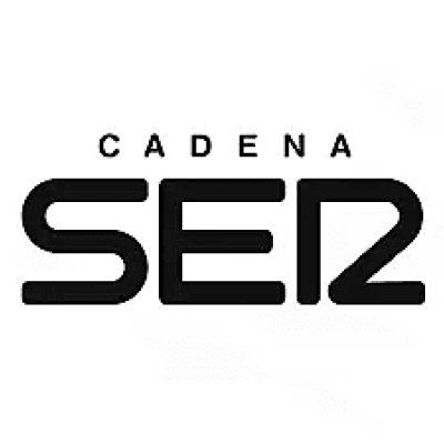El logotipo de Cadena Ser es en blanco y negro sobre fondo blanco.