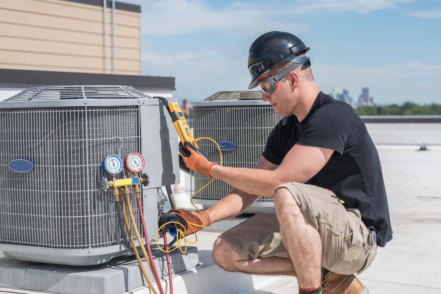 Man Doing An HVAC Inspection