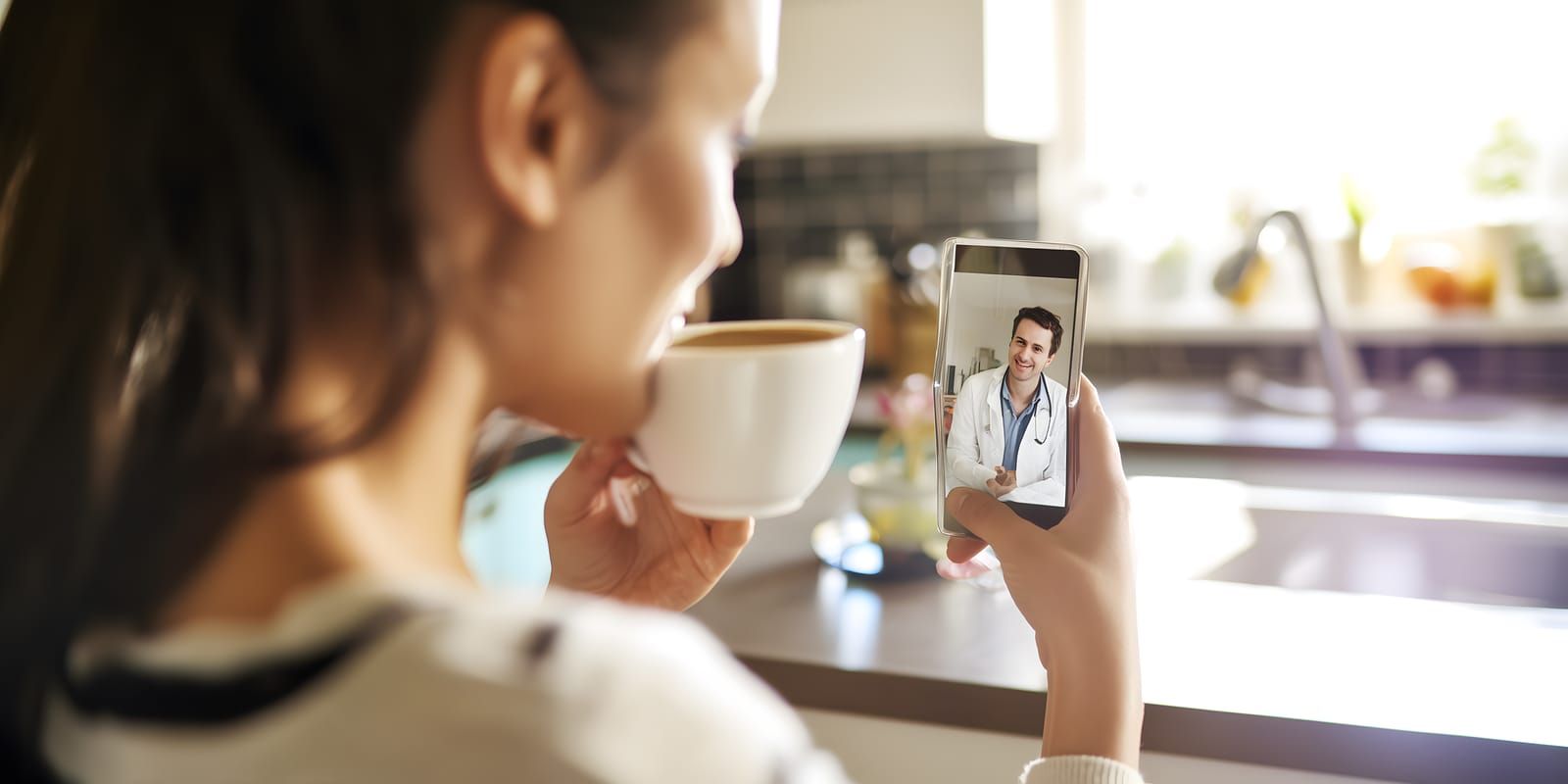 patient watching a video of his doctor