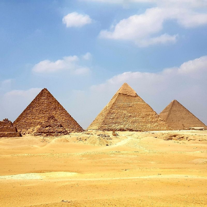 Behold the timeless grandeur of the Giza Pyramids in Egypt, rising majestically from the golden desert under the bright sun. This iconic scene captures the awe-inspiring scale, ancient history, and enduring mystery of one of the world’s greatest archaeological wonders. Standing before these monumental structures is an unforgettable journey into the past. Let Inspiration Africa design your bespoke, tailor-made trip to explore Egypt’s legendary landmarks. Start planning your extraordinary adventure with us today!
