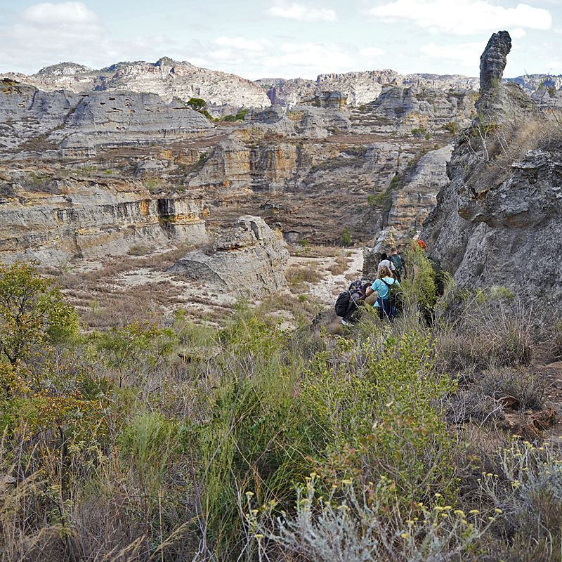 Hiking through Isalo National Park in Madagascar reveals deep canyons, sandstone formations, and hidden natural pools, where lemurs and unique flora thrive in this dramatic, otherworldly landscape. Inspiration Africa specializes in bespoke, tailor-made journeys to Madagascar and across Africa, crafting extraordinary safari and adventure experiences in remarkable destinations.