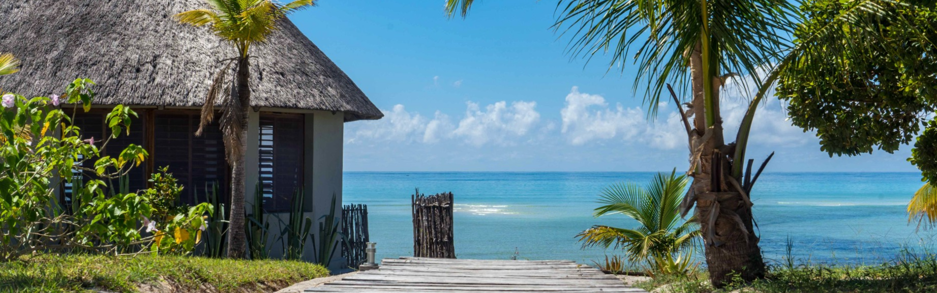 ¡The turquoise waters of the Indian Ocean viewed from Coral Lodge in Mozambique are captured in this serene travel photograph, highlighting a tranquil coastal setting. From the lodge’s elevated vantage point, the sparkling ocean stretches to the horizon, framed by lush tropical vegetation and the lodge’s thoughtfully designed structures. Soft natural light illuminates the scene, emphasizing the vibrant blues of the sea and the calm, relaxing atmosphere of this coastal retreat. The image reflects the lodge’s harmonious integration with its environment and its focus on comfort and immersion in nature. Inspiration Africa curates bespoke, tailor-made journeys to Mozambique and across Africa, combining luxury coastal stays with immersive wildlife and cultural experiences.
