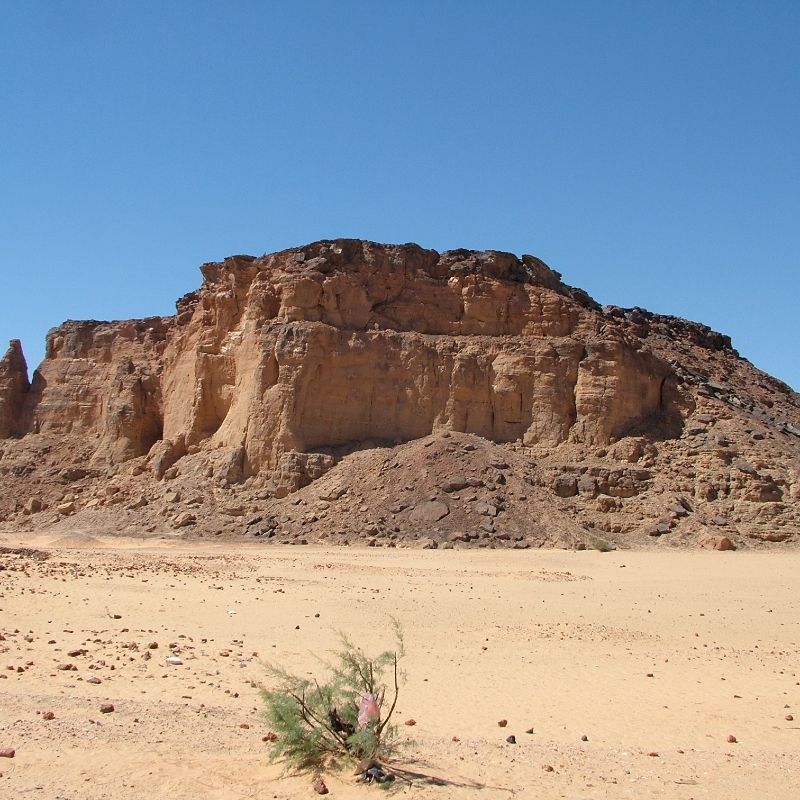 Experience the ancient majesty of Sudan with this captivating image of Gebel Barkal, the sacred sandstone mountain rising dramatically from the desert near Karima. The photo highlights the site’s striking cliffs and the nearby Nubian temples and pyramids that once formed the spiritual heart of the Kingdom of Kush. Bathed in warm desert light, Gebel Barkal stands as a powerful symbol of Sudan’s rich archaeological heritage and its deep connection to ancient African civilizations.
Inspiration Africa designs tailor-made journeys to Sudan, offering travellers the opportunity to explore Gebel Barkal, uncover its fascinating history and experience one of the country’s most iconic and culturally significant landmarks.