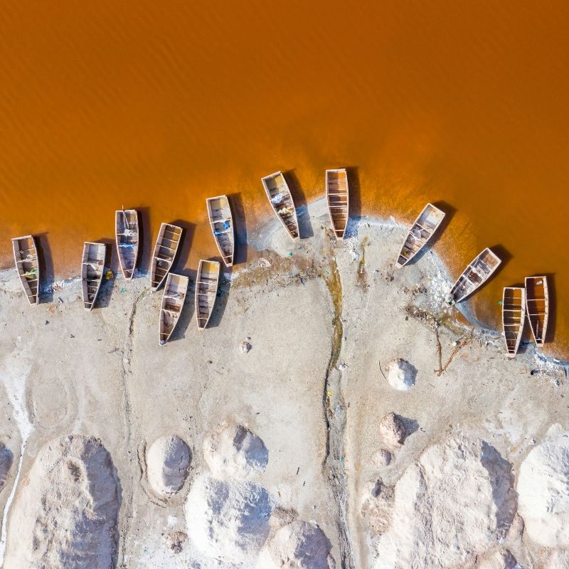 Discover one of West Africa’s most iconic natural wonders in Senegal with Inspiration Africa. Known locally as Lake Retba, Lac Rose’s shimmering pink waters create a striking and otherworldly landscape. We specialize in designing bespoke, tailor-made journeys that combine extraordinary perspectives with Africa’s most remarkable destinations, blending natural beauty, culture, and immersive travel experiences.