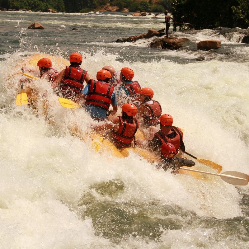 Navigate the thrilling rapids of the Nile River, known for adventure activities like rafting and kayaking.