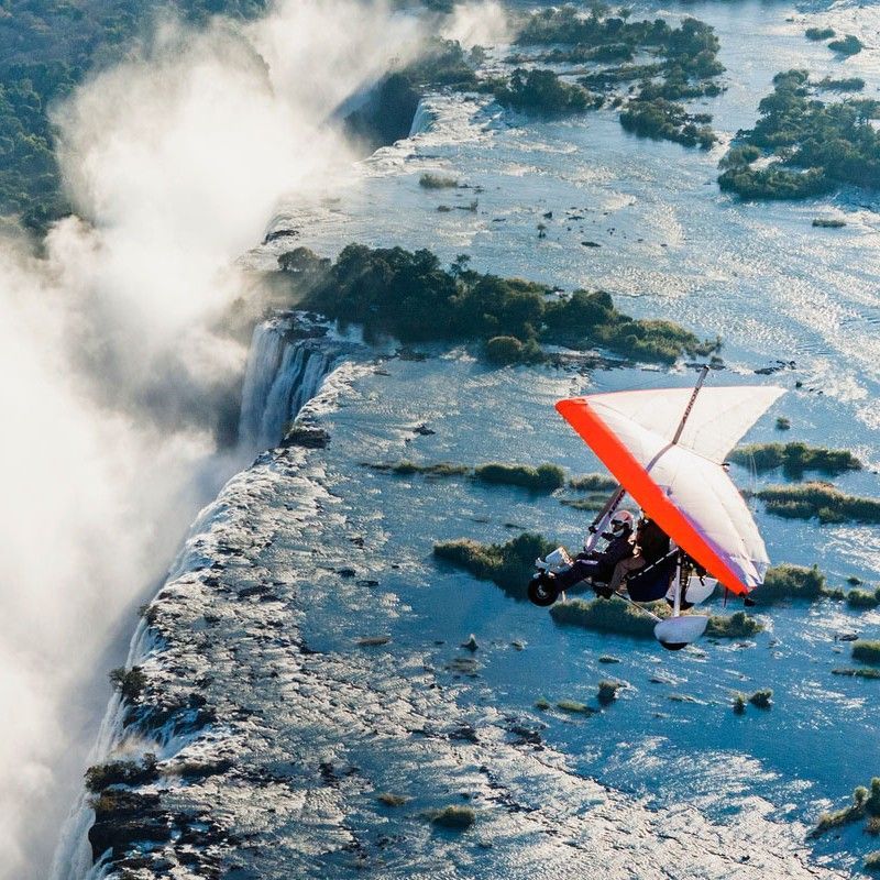 Experience a panoramic flight over the victoria falls in a helicopter, small plane or ultra light