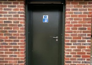 Black service door