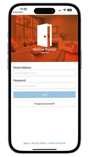 Online Portal app on iPhone