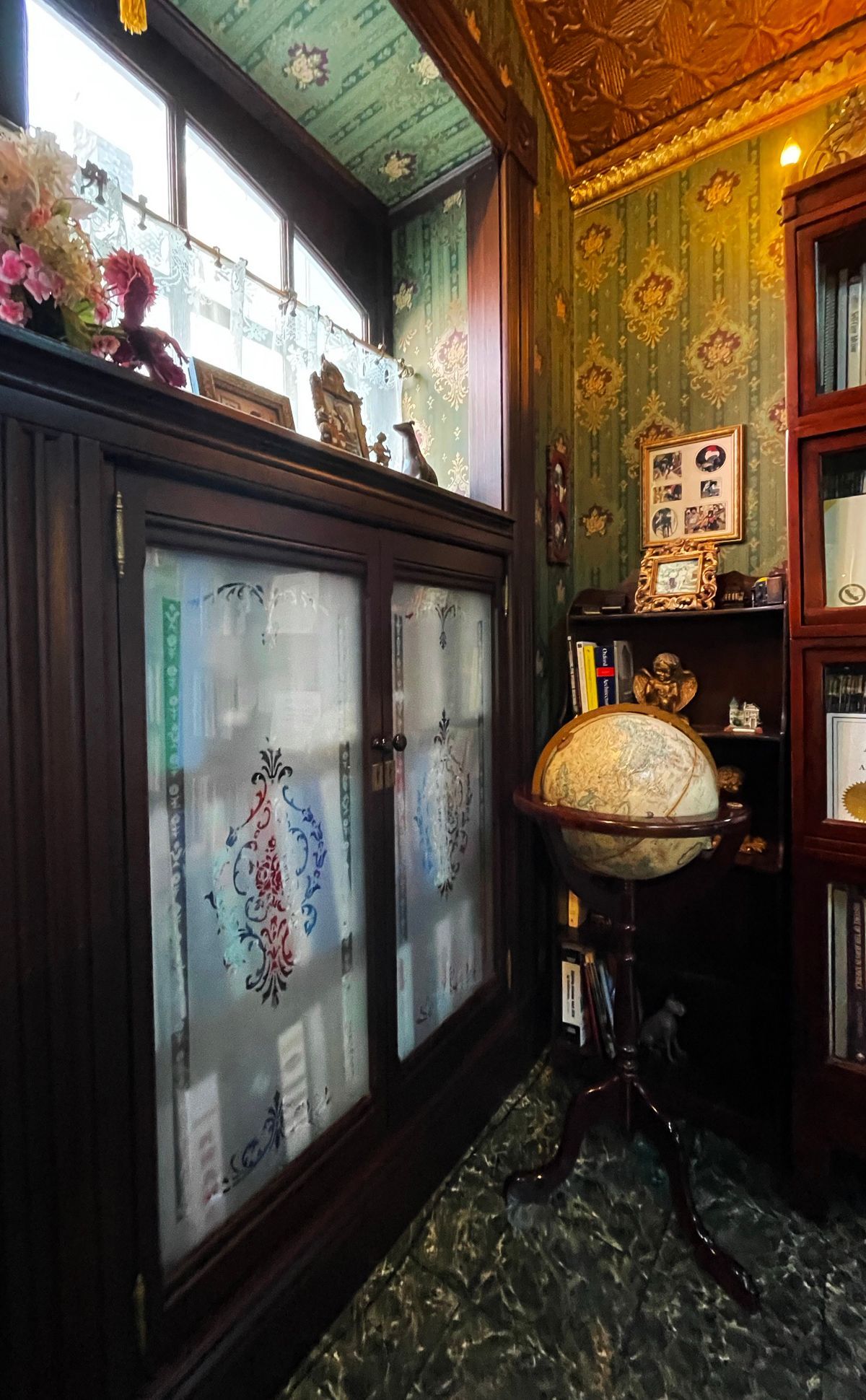Globe World Map On Living Room Area — Oakland, CA — Gaslight Interiors