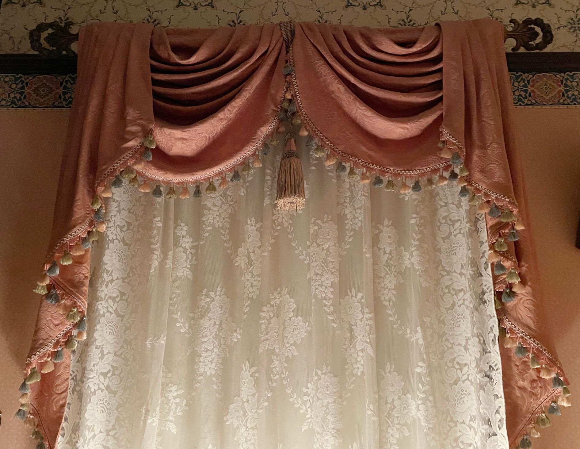 Decorative Swag Victorian Curtain — Oakland, CA — Gaslight Interiors