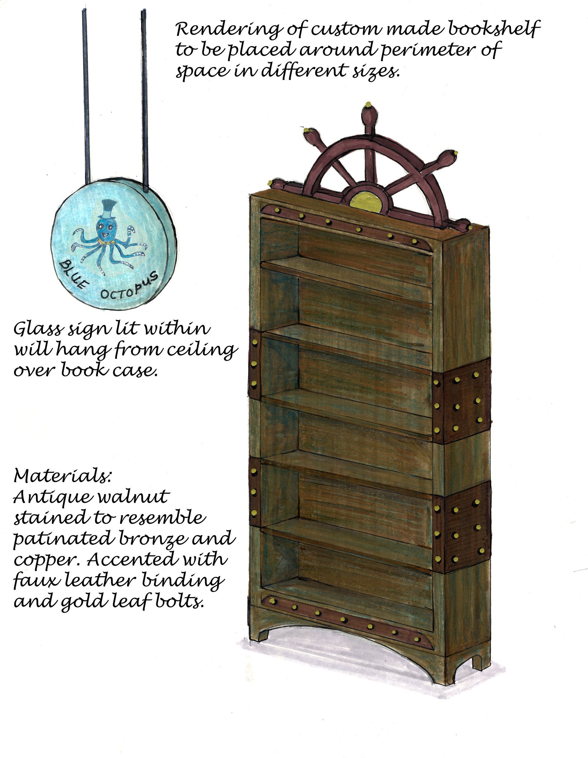 Blue Octopus Bookshelves — Oakland, CA — Gaslight Interiors