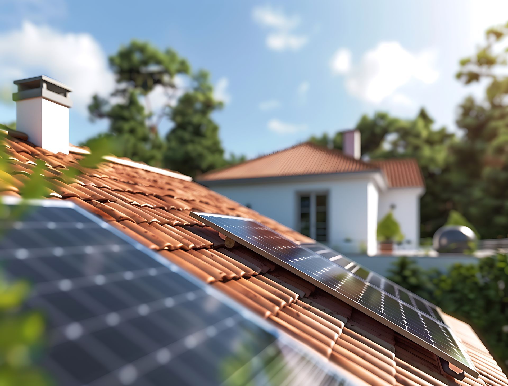solar panels on roof
