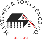 Martinez & Sons Fence Co. logo with black and red house-and-fence graphic, “Since 2023” below