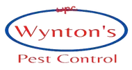 The logo for Wynton 's Pest Control is a blue and red oval.